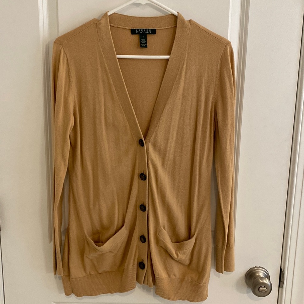 Ralph Lauren Cardigan Sweater tan